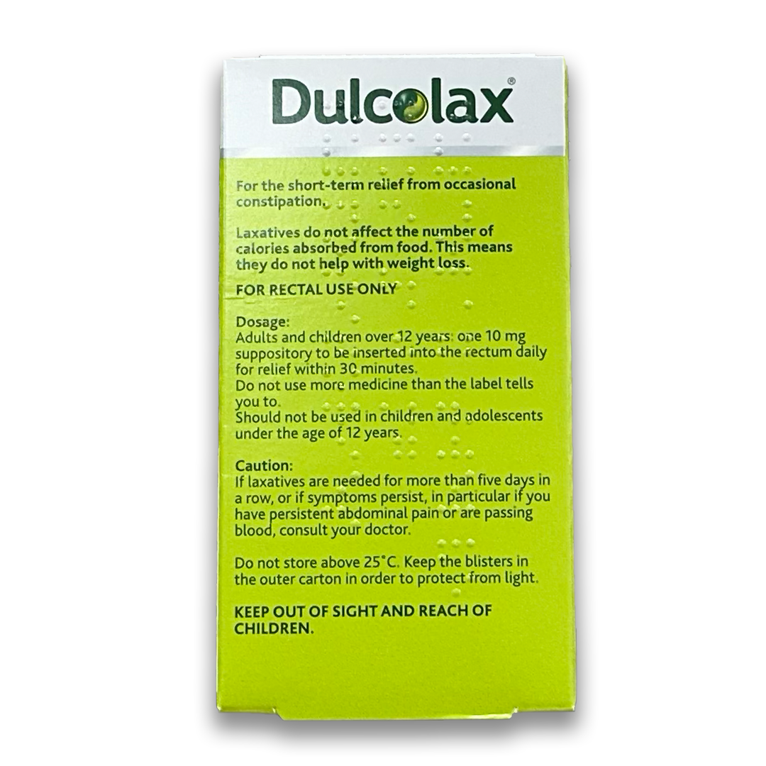 Dulcolax 10mg 12 Suppositories.