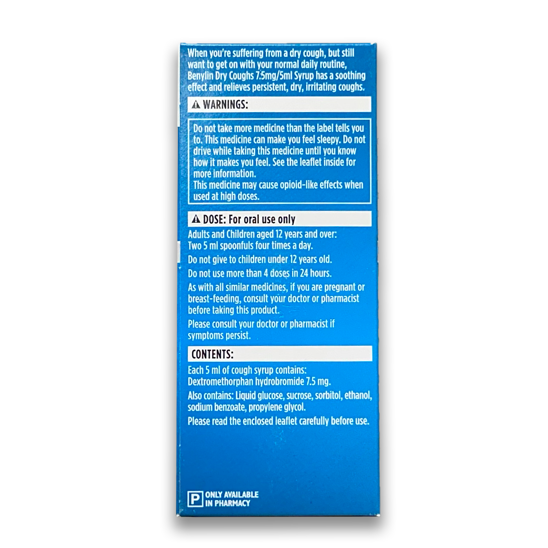 Benylin Dry Coughs 7.5mg/5ml Syrup.