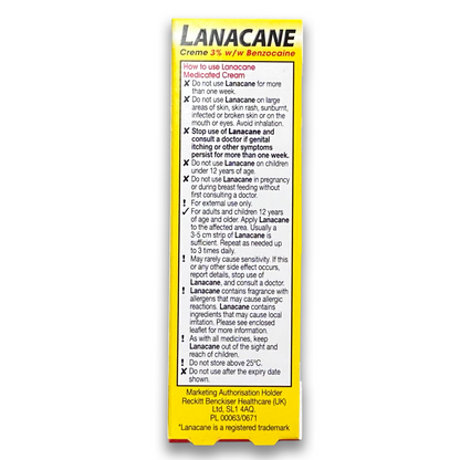 Lanacane 3% Benzocaine Cream