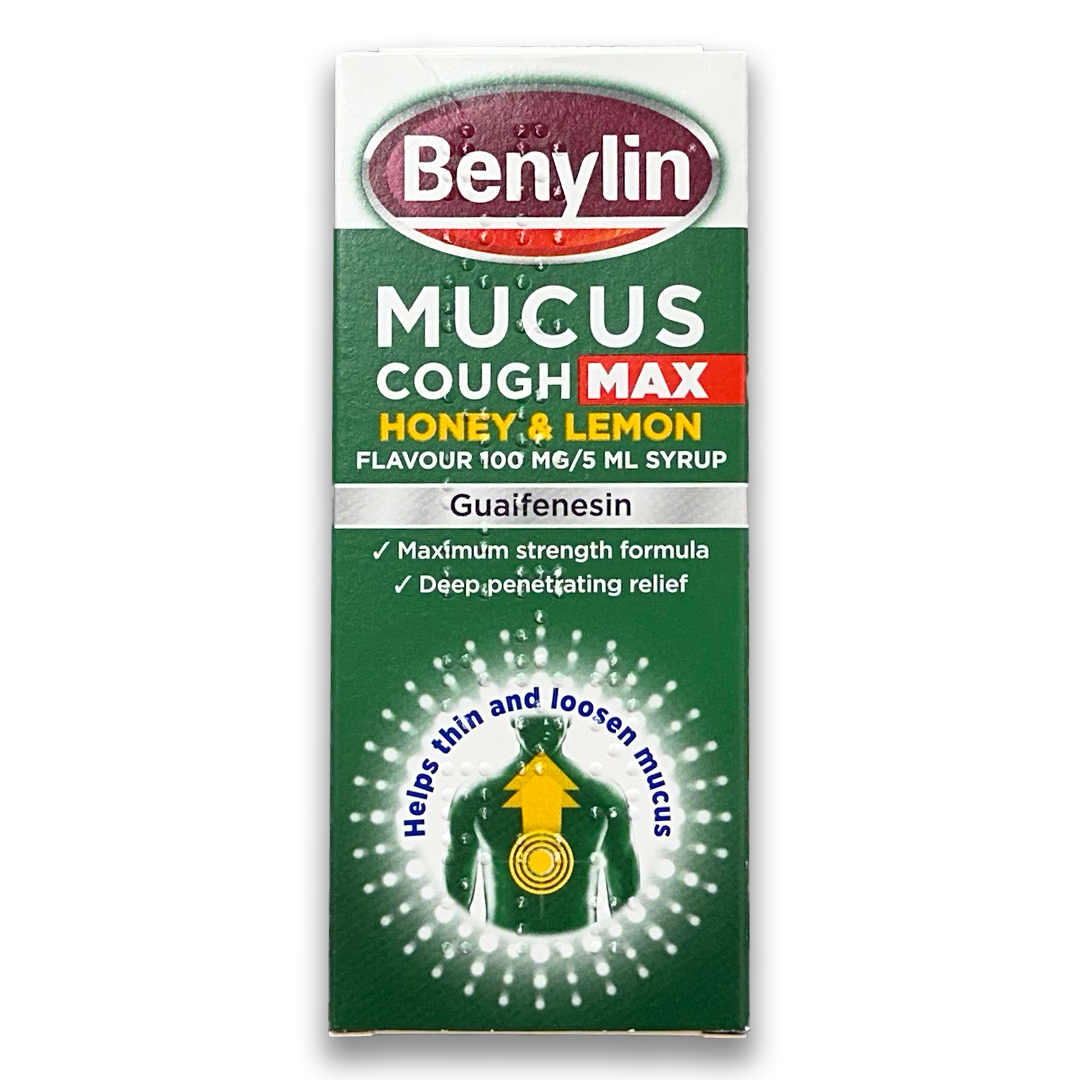 Benylin Mucus Cough MAX 100mg/5ml شراب - العسل والليمون