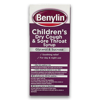 Benylin Children's Dry Cough & Sore Throat Syrup